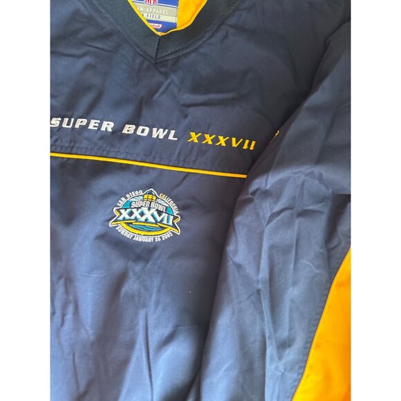 Vtg NFL 2003 Super Bowl XXXVII Team Apparel Pullover Jacket XL Navy & Yellow - Picture 4 of 8